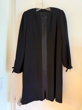 Elegant Black Women's Trench Dress Coat